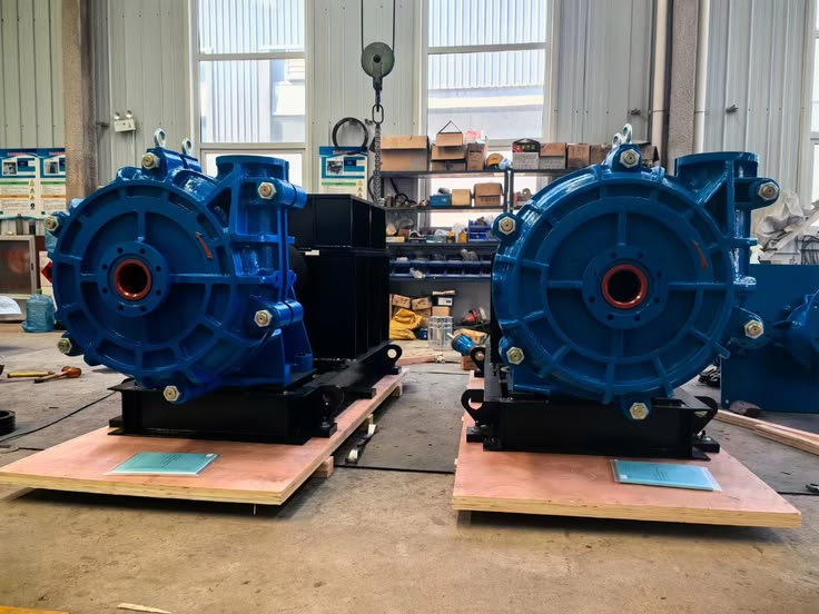 Industrial pump station installation inside a processing plant